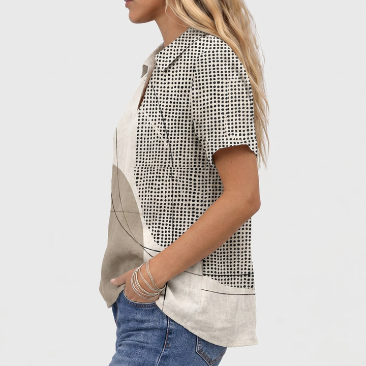 Lana™ - Abstract Collared Top