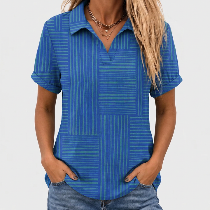 Liv™ - Geometric Collared Top