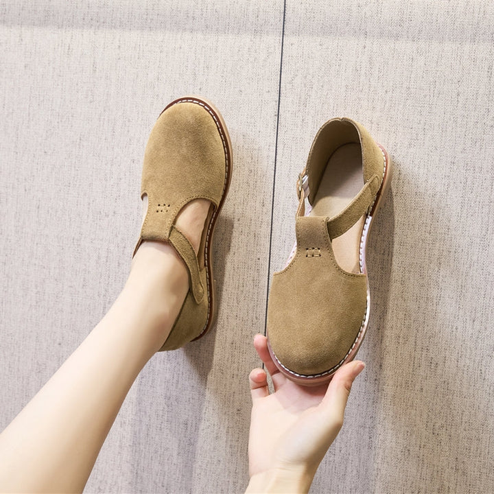 Margot™ Retro Leather Flats Sandals
