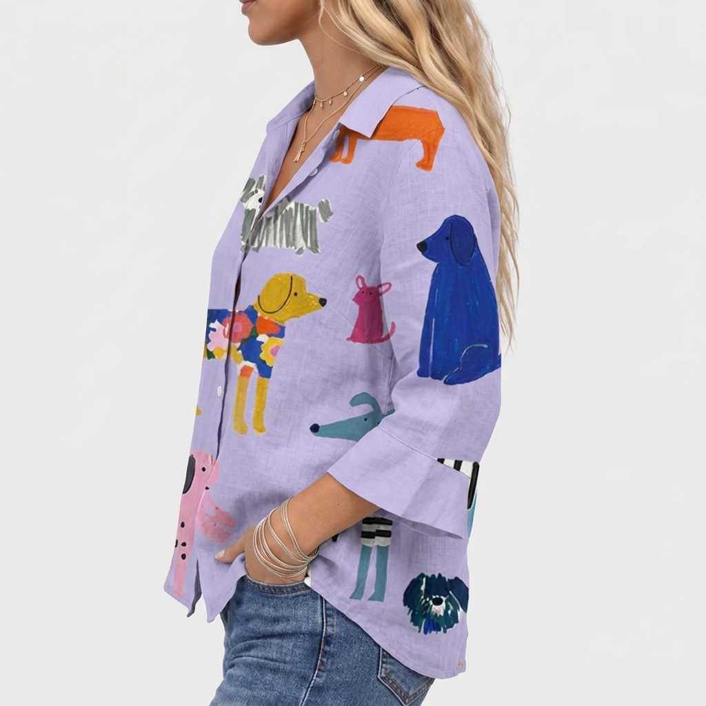 Florence™ | Playful Dogs Blouse